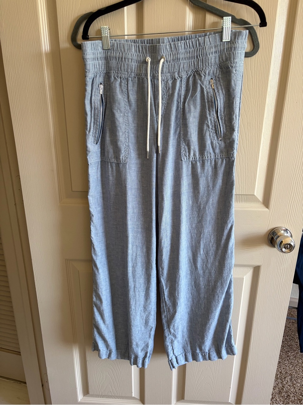 Linen Athleta Summer Pants in Chambray